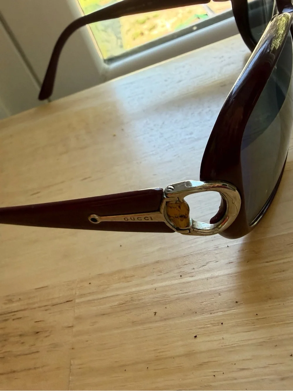 Iconic Round Gucci GG 3132/S Sunglasses bamboo burgundy FRAMES ONLY